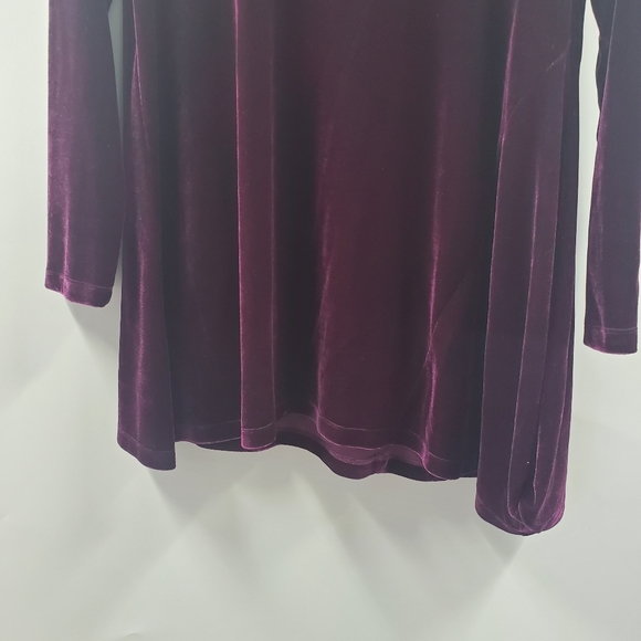 Soft Surroundings Berry Velvet Cowl Neck Top Cozy - Picture 3 of 10